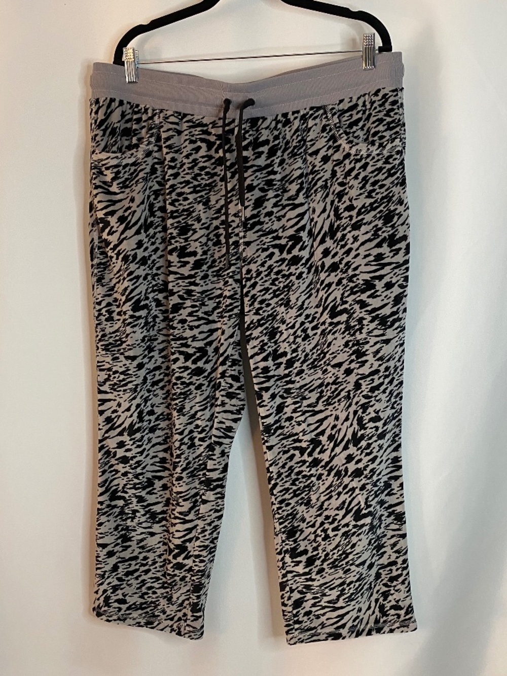 Velour Zebra Print  Lounge Pants, 1X